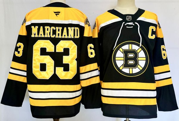 Men's #63 Brad Marchand Boston Bruins Black City Edition Jersey