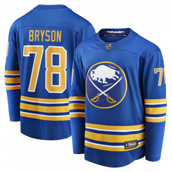 Men's Buffalo Sabres Jacob Bryson Fanatics Royal Home Breakaway Player Jersey