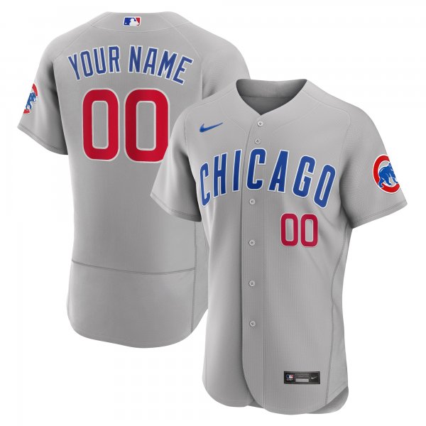 Men's Chicago Cubs Nike Gray Road Custom Jersey