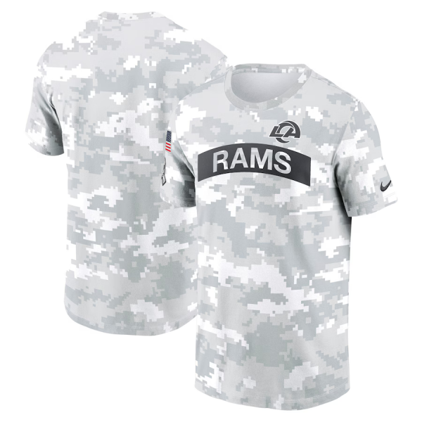 Men's Nike Arctic Camo Los Angeles Rams 2024 Salute To Service Performance T-Shirt