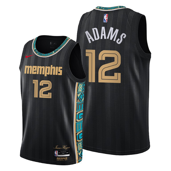 Men's Memphis Grizzlies #12 Steven Adams 2021 City Edition Black NBA Jersey