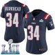 Women's Nike NFL New England Patriots #34 Rex Burkhead Limited Navy Blue Rush Vapor Untouchable Super Bowl LII Jersey