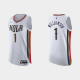 Men's New Orleans Pelicans #1 Zion Williamson 2021/22 75th Anniversary City White NBA Jersey