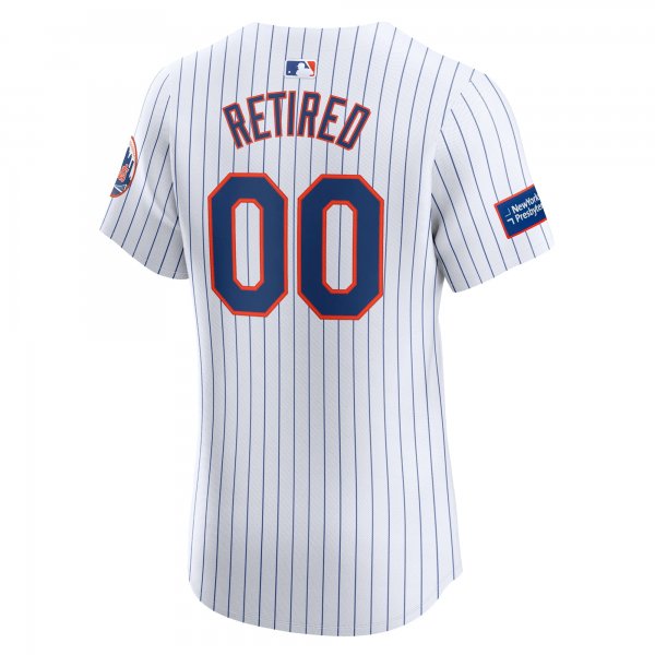 Men's New York Mets Nike White Home Elite Pick-A-Player Retired Roster Patch Jersey