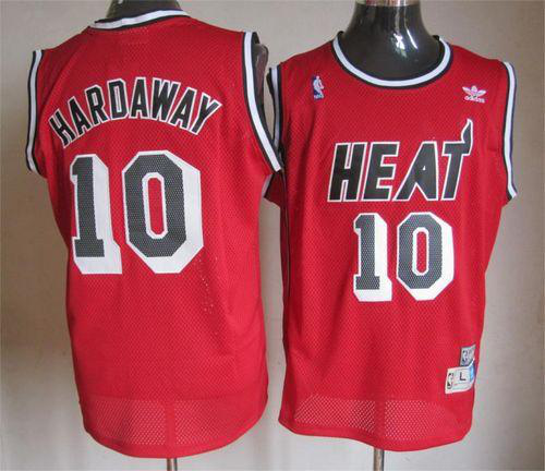 Men's Miami Heat #10 Tim Hardaway Red Throwback Stitched NBA Jersey