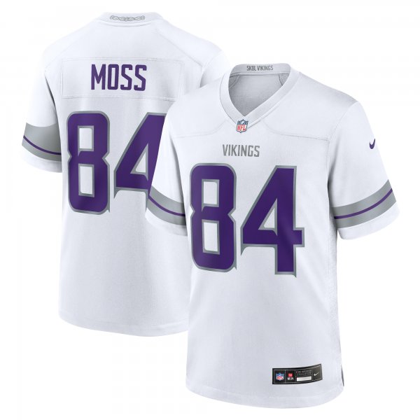 Men's Minnesota Vikings #84 Randy Moss Nike White Alternate Retired  Game Jersey