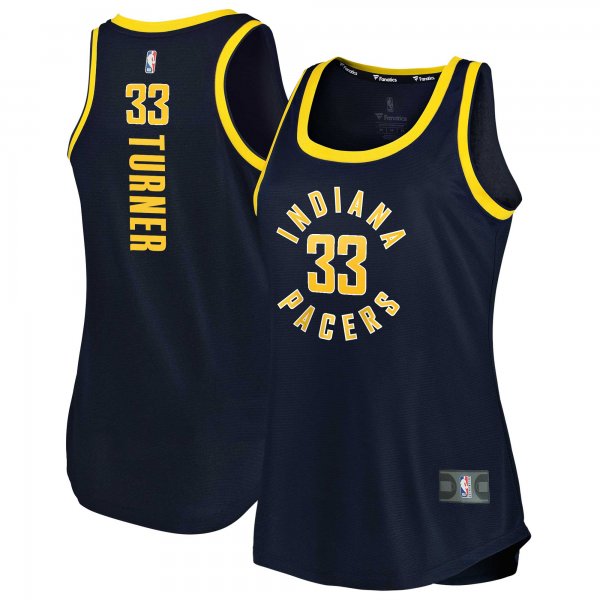 Women's Indiana Pacers Myles Turner Fanatics Navy Fast Break Tank Jersey - Icon Edition