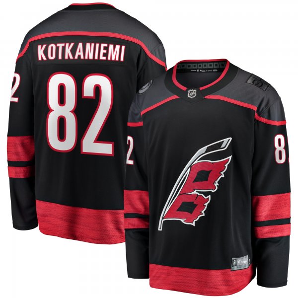 Men's Carolina Hurricanes Jesperi Kotkaniemi Fanatics Black Home Breakaway Player Jersey