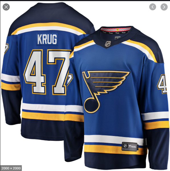 Men's St. Louis Blues #47 Torey Krug Breakaway NHL Player Jersey