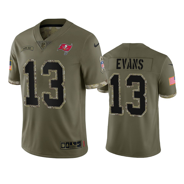 Tampa Bay Buccaneers Mike Evans Olive 2022 Salute To Service Jersey #13