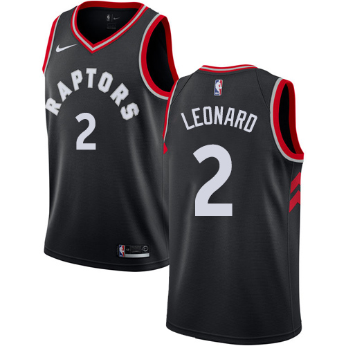 Men's Nike Toronto Raptors #2 Kawhi Leonard Black Swingman Statement Edition NBA Jersey