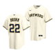 Men's Milwaukee Brewers #22 Eric Brown 2022 MLB Draft Jersey Cream Alternate