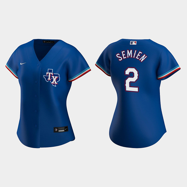 Women's Texas Rangers #2 Marcus Semien Royal MLB Jersey