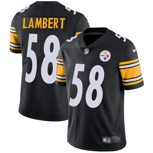 Men's Nike Pittsburgh Steelers #58 Jack Lambert Black Team Color Stitched NFL Vapor Untouchable Limited Jersey