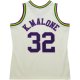 Men's Utah Jazz Karl Malone Mitchell & Ness Cream Chainstitch Swingman Jersey