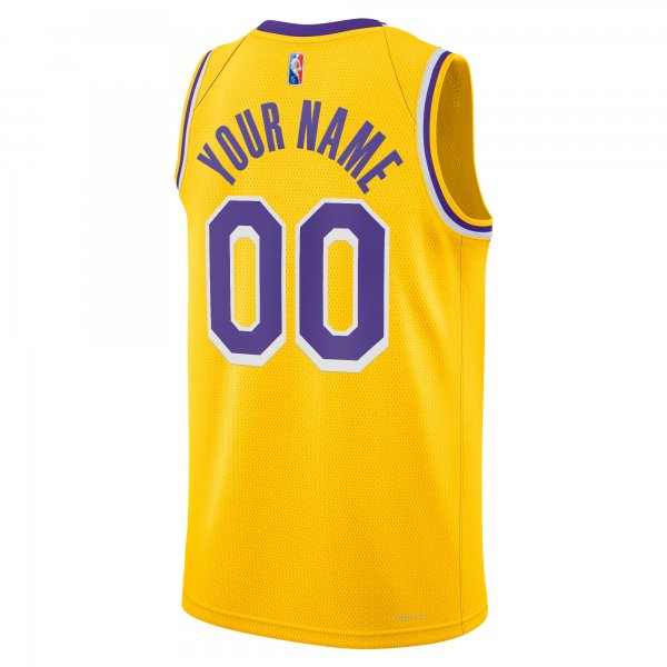 Men's Los Angeles Lakers Nike Gold 2021/22 Diamond Swingman Custom Jersey - Icon Edition