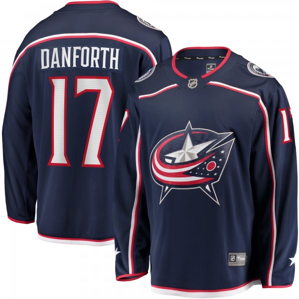 Men's Columbus Blue Jackets Justin Danforth Fanatics Navy Home Breakaway Player Jersey