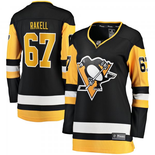 Women's Pittsburgh Penguins Rickard Rakell Fanatics Black Home Breakaway Player Jersey