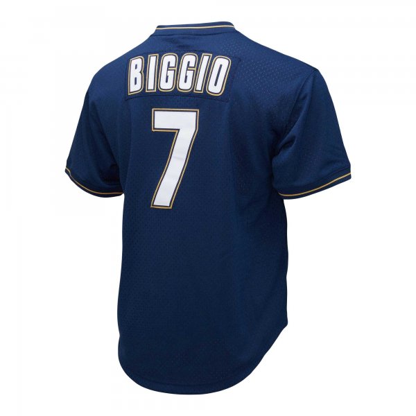 Men's Houston Astros Craig Biggio Mitchell & Ness Navy 1991 Cooperstown Collection Mesh Pullover Jersey