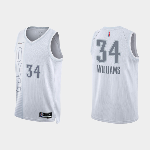 Men's Nike Oklahoma City Thunder #34 Kenrich Williams 75th Anniversary City Edition Gray NBA Jersey