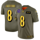 Men's Baltimore Ravens #8 Lamar Jackson Camo/Gold Stitched NFL Limited 2019 Salute To Service Jersey