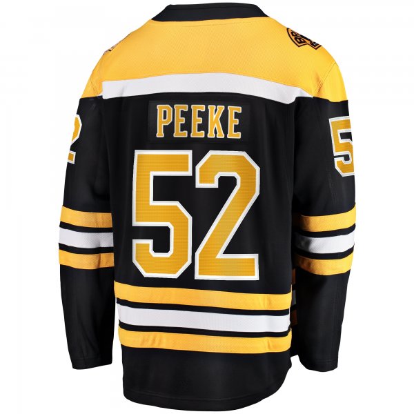 Men's Boston Bruins Andrew Peeke Fanatics Black Home Premier Breakaway Player Jersey