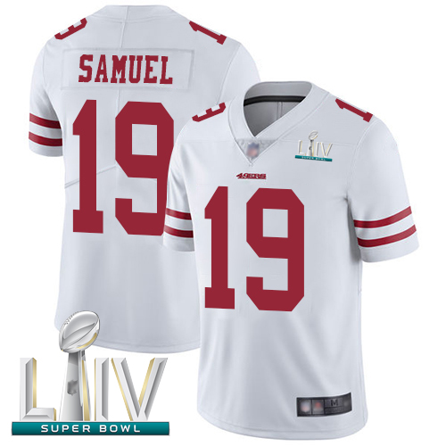 San Francisco 49ers #19 Deebo Samuel White Super Bowl LIV Bound Men's Stitched NFL Vapor Untouchable Limited Jersey