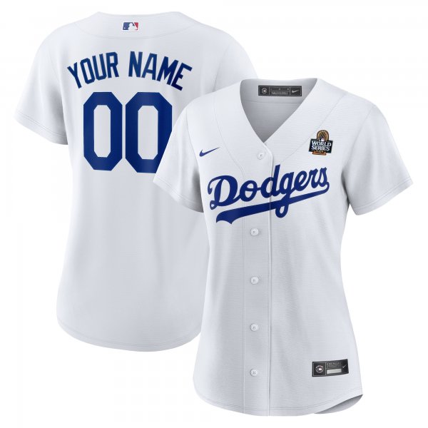 Women's Los Angeles Dodgers Nike White 2024 World Series Home Home Custom  Jersey