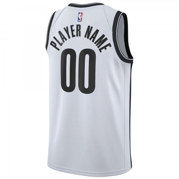 Men's Brooklyn Nets Nike White 2020/21 Swingman Custom Jersey - Association Edition