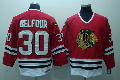 Chicago Blackhawks #30 ED Belfour Stitched Red CCM Throwback NHL Jersey