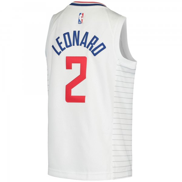 Youth LA Clippers Kawhi Leonard Nike White 2020/21 Swingman Jersey - Association Edition