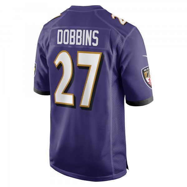 Men's Baltimore Ravens J.K. Dobbins Nike Purple Game Team Jersey