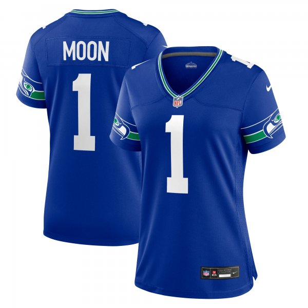 Women's Seattle Seahawks Warren Moon Nike Royal Throwback Retired Player Game Jersey