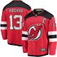 Men's New Jersey Devils Nico Hischier Fanatics Red Captain Patch Home Breakaway Jersey