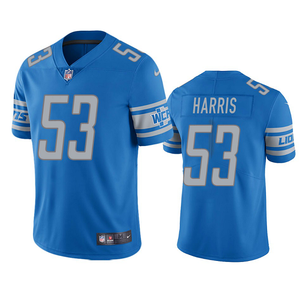 Men's Nike NFL Detroit Lions Charles Harris #53 Light Blue Vapor Limited Jersey