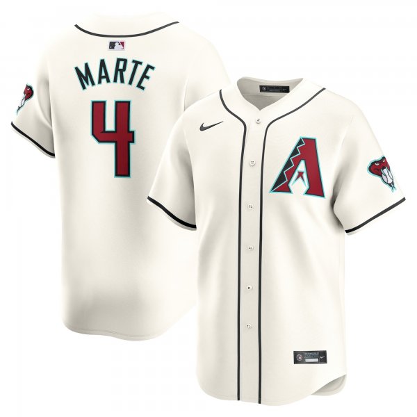 Men's Arizona Diamondbacks #4 Ketel Marte Nike White Home Limited Player Jersey