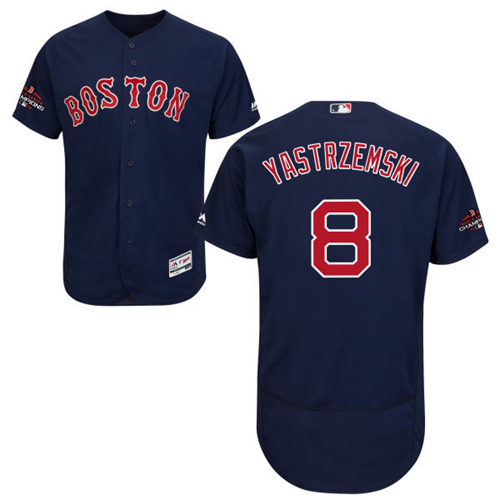 Boston Red Sox #8 Carl Yastrzemski Navy Blue Flexbase Collection 2018 World Series Champions Stitched MLB Jersey