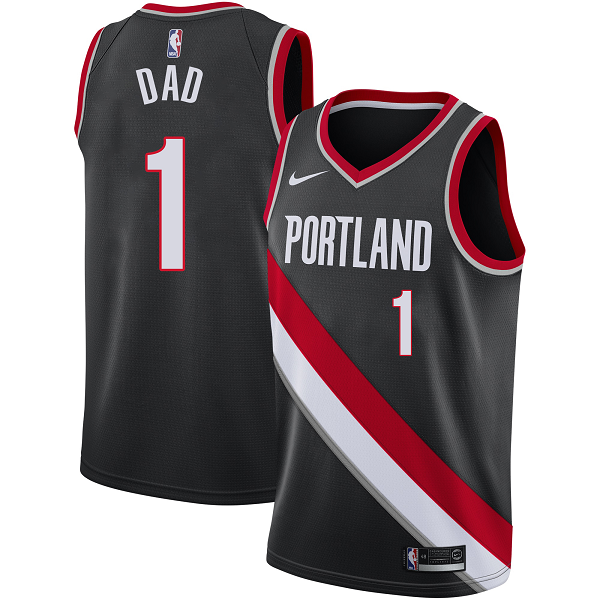 Men's Portland Trail Blazers #1 Nike Black Swingman  Jersey - Icon Edition