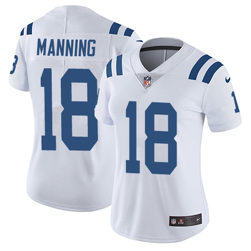 Nike Indianapolis Colts #18 Peyton Manning White Women's Stitched NFL Vapor Untouchable Limited Jersey