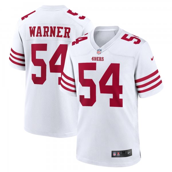 Men's San Francisco 49ers Fred Warner Nike White Player Game Jersey