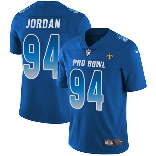 Nike New Orleans Saints #94 Cameron Jordan Royal Men's Stitched NFL Limited NFC 2018 Pro Bowl Jersey