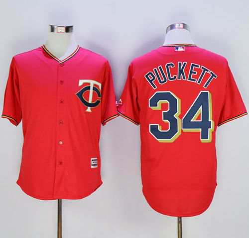 Women's Minnesota Twins #34 Kirby Puckett Red New Cool Base Stitched MLB Jersey