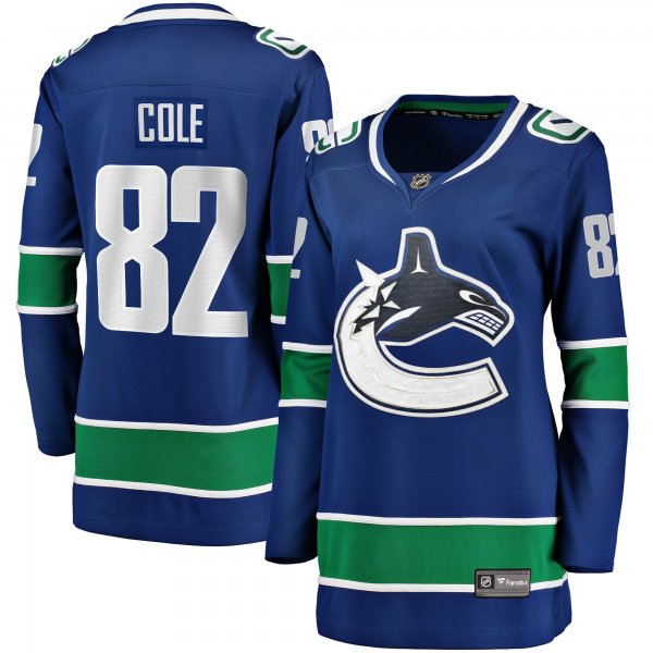 Women's Vancouver Canucks Ian Cole Fanatics Blue Home Breakaway Player Jersey