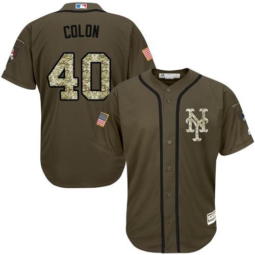 New York Mets #40 Bartolo Colon Green Salute to Service Stitched MLB Jersey