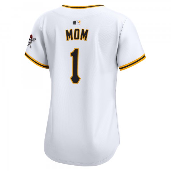 Women's Pittsburgh Pirates Nike White #1 Mom Home Limited Jersey