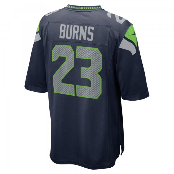 Men's Seattle Seahawks Artie Burns Nike College Navy  Game Jersey