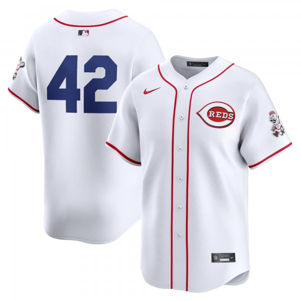 Men's Cincinnati Reds  Nike White 2024 Jackie Robinson Day Home Limited Jersey