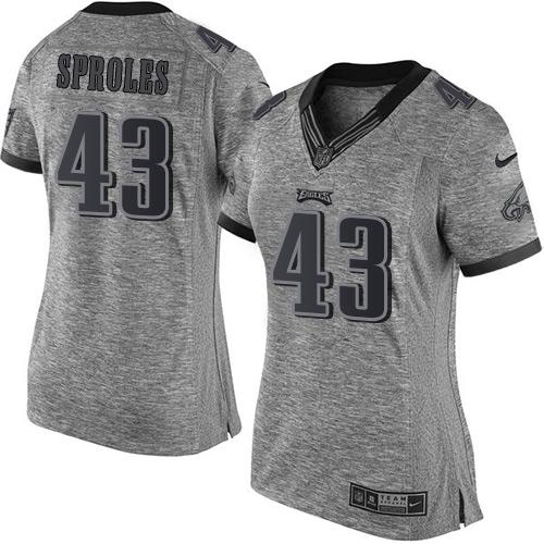 Nike Philadelphia Eagles #43 Darren Sproles Gray Women's Stitched NFL Limited Gridiron Gray Jersey