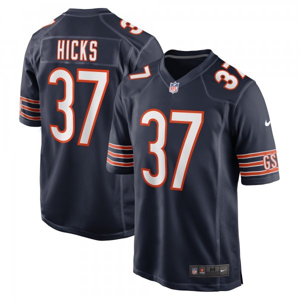 Men's Chicago Bears Elijah Hicks Nike Navy Game Player Jersey