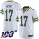 Green Bay Packers #17 Davante Adams White Men's Stitched NFL 100th Season Vapor Limited Jersey